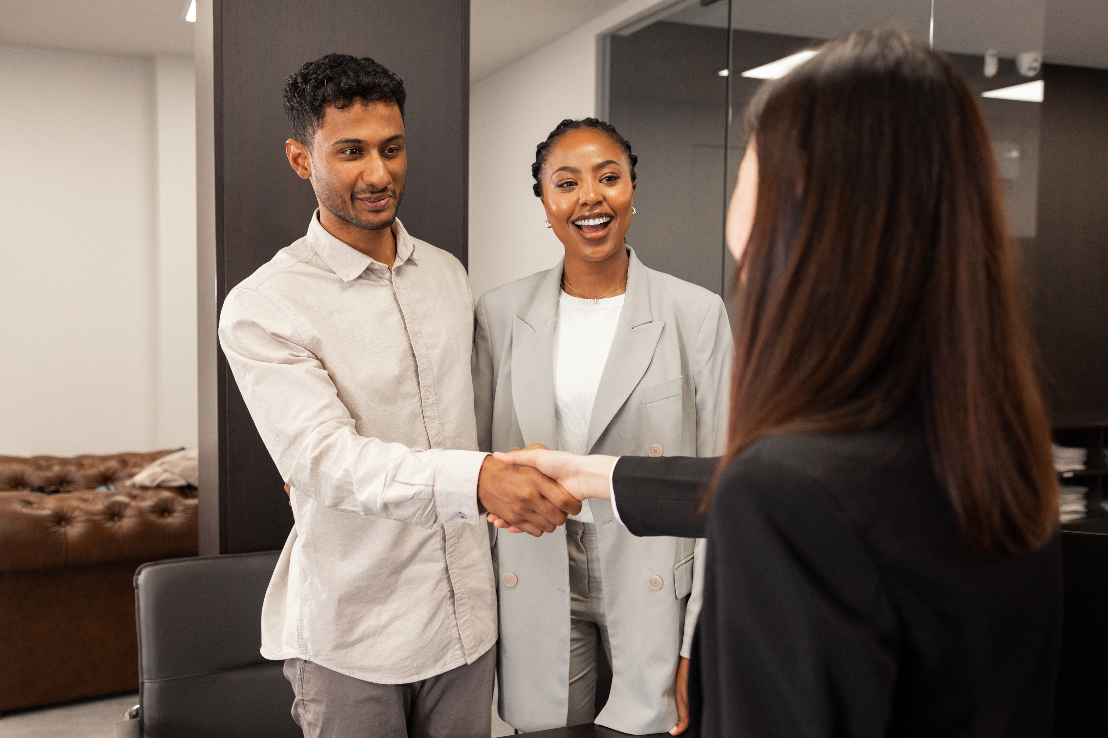 woman shouting with microphone about job vacancy